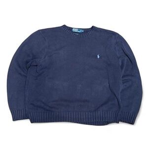 Y2K Polo Ralph Lauren Pony Ribbed Knit Cotton Boxy Cropped Crewneck